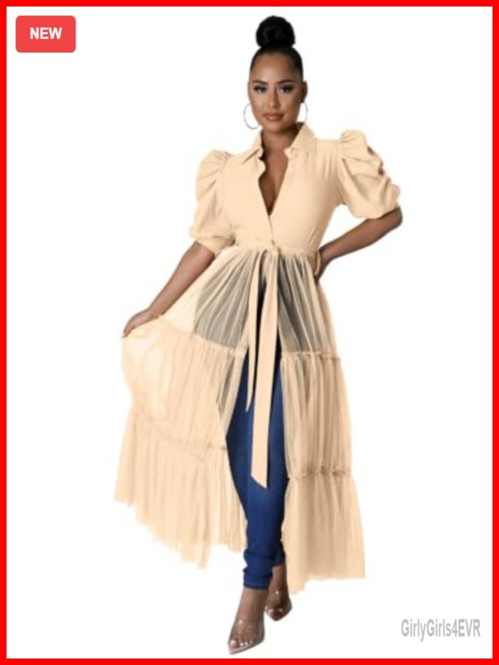 Ruffle One-Shoulder High Low Tunic Dress with Belt